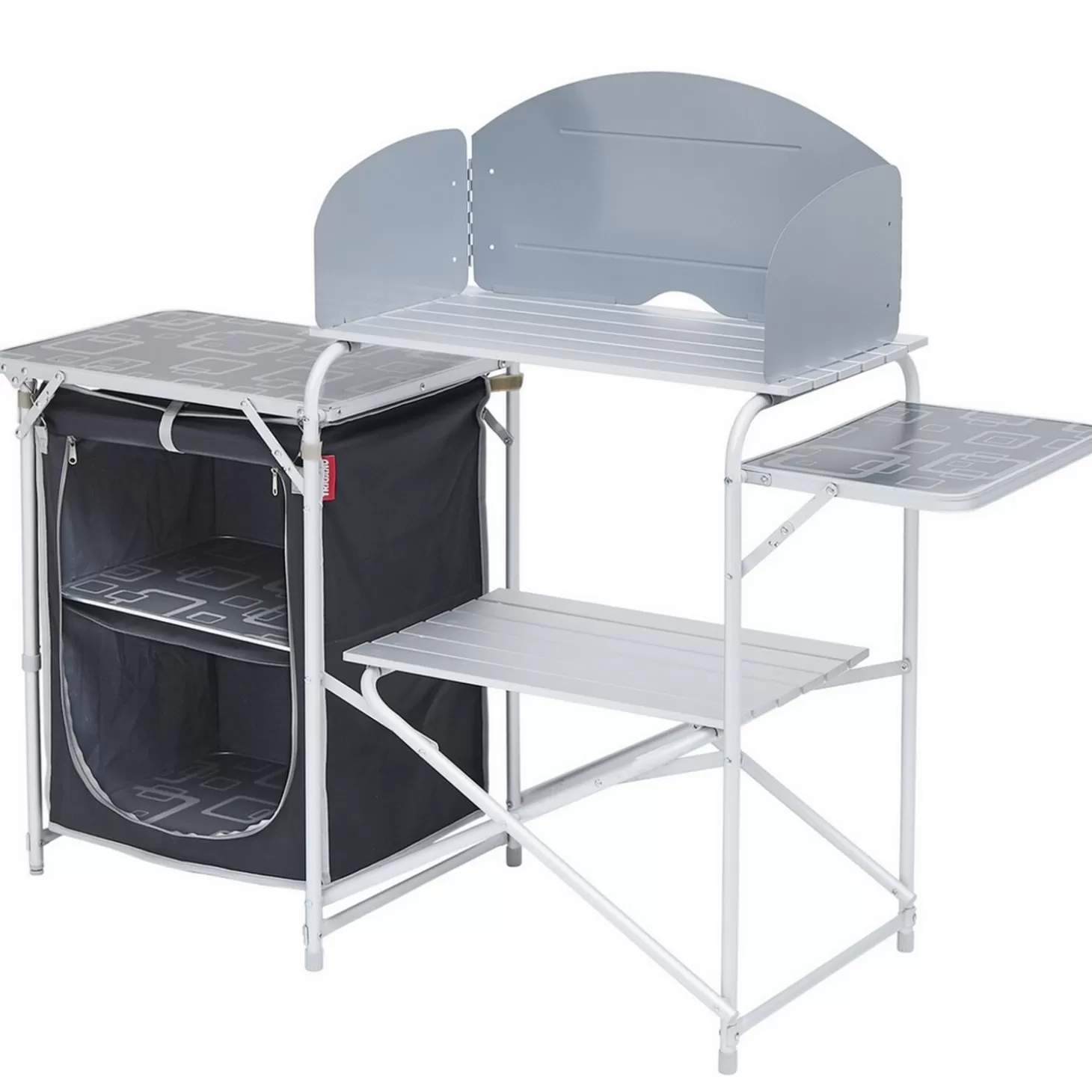 Trigano Meuble De Cuisine Avec Desserte Gris/Noir< Meuble Cuisine De Camping