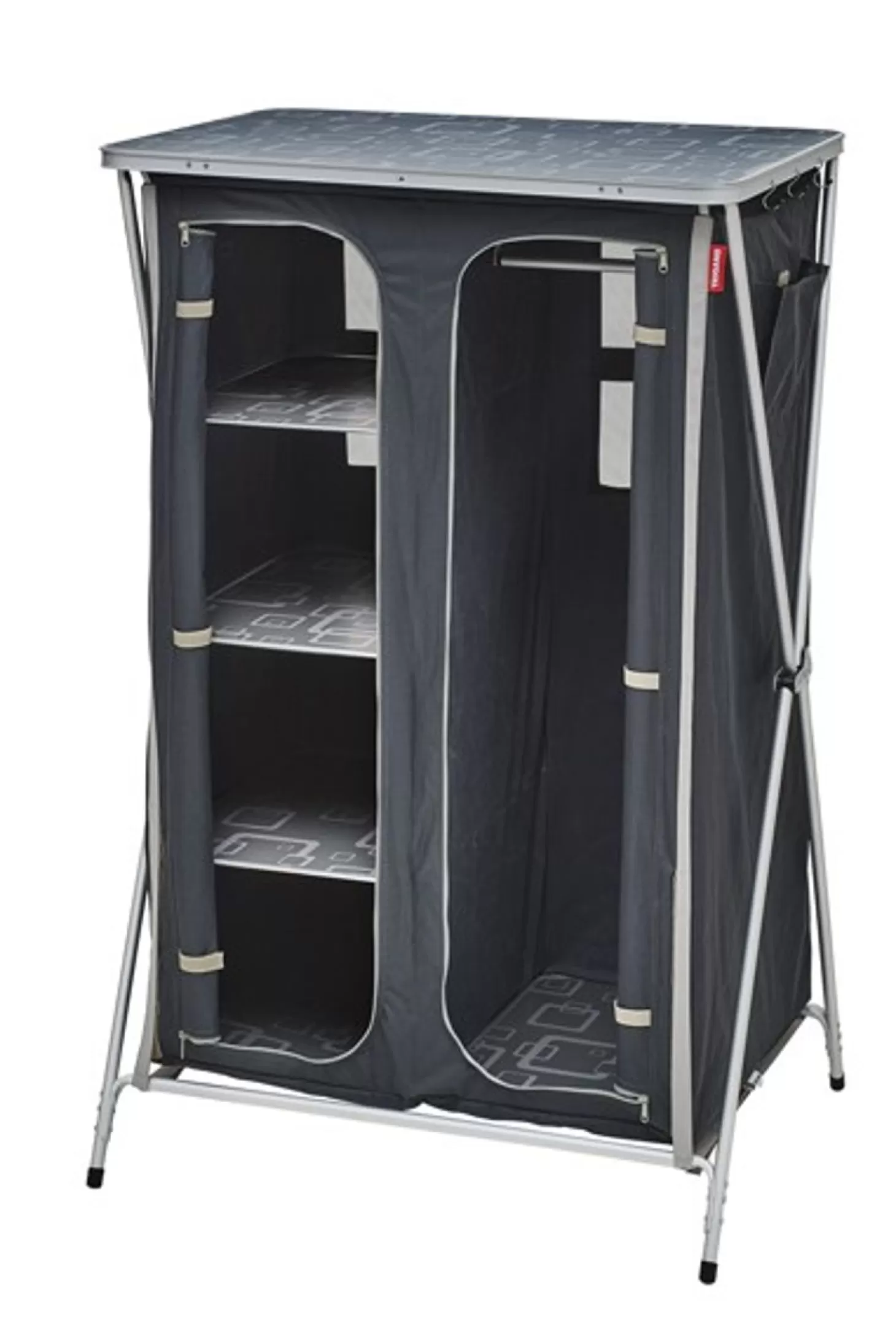 Trigano Meuble De Rangement Avec Penderie Gris/Noir< Meuble Rangement De Camping