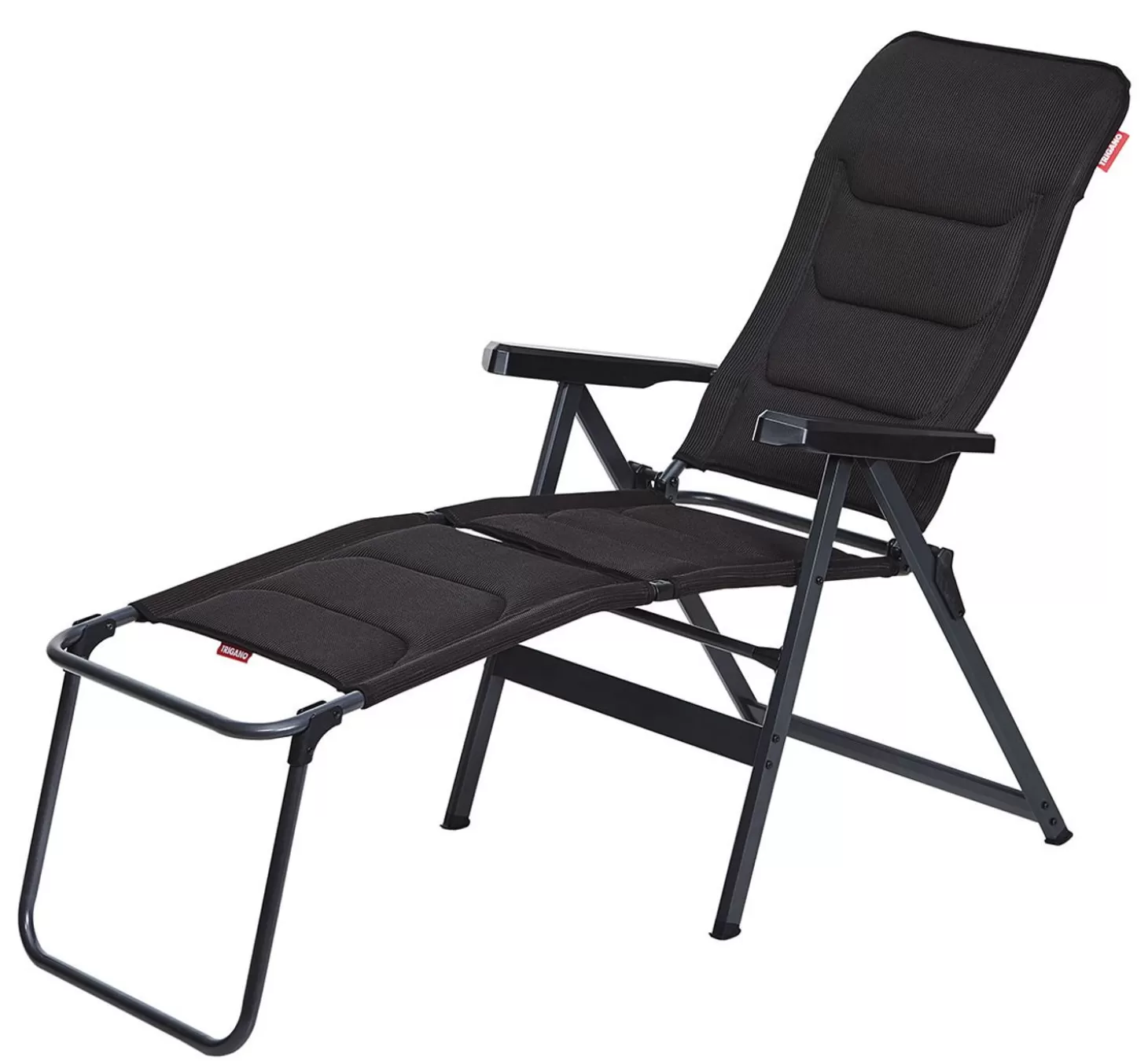 Trigano Pack Fauteuil Camping Premium Noir + Repose-Pied< Bons Plans