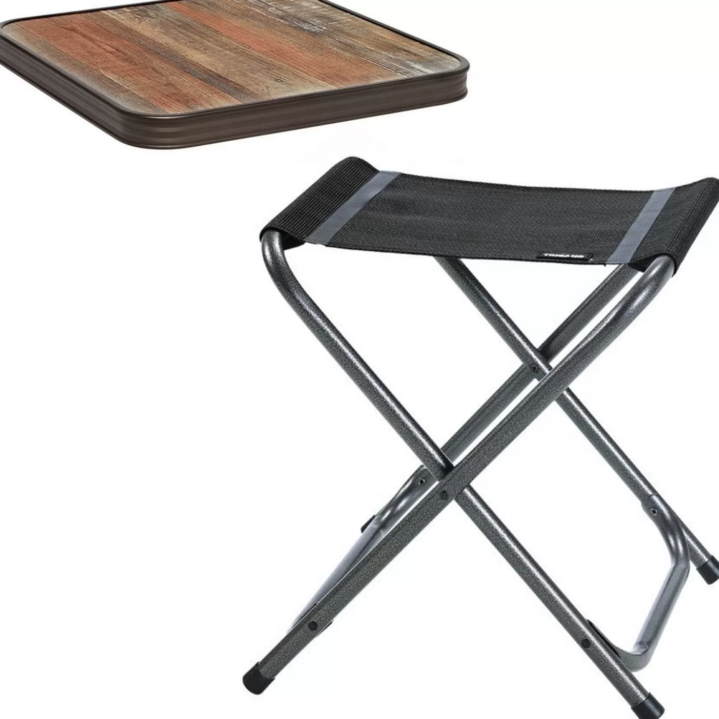 Trigano Pack Table D'Appoint Noir - Bois Flotte< Chaise De Camping