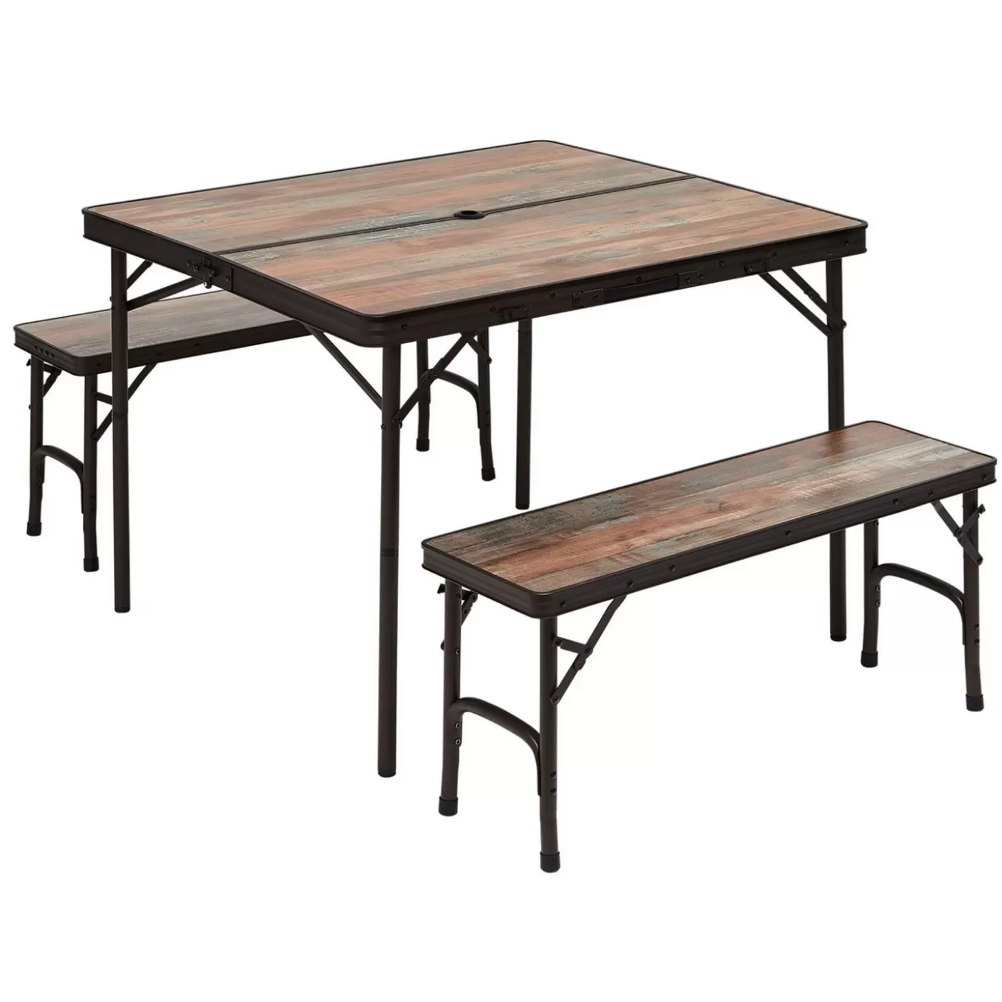 Trigano Table Camping Bois Flotte + 2 Bancs< Table De Camping